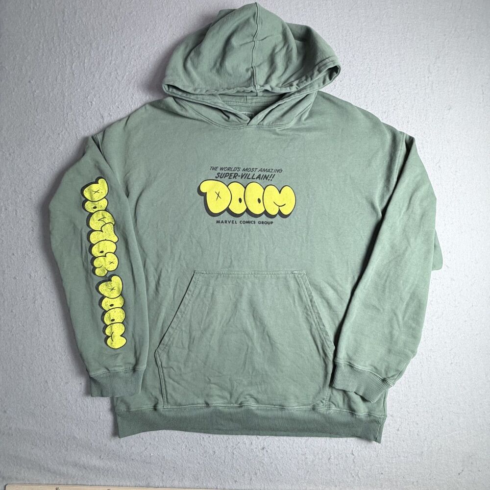 Culture Kings Marvel Dr Doom Green Large Men Oversized Hoodie Doctor Micro World